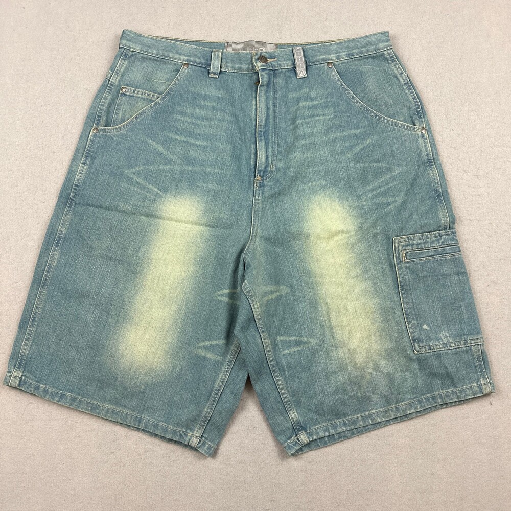 Vintage Jordan Shorts Men 38 Blue Baggy Jean Jort Carpenter Hip Hop Skate Y2K